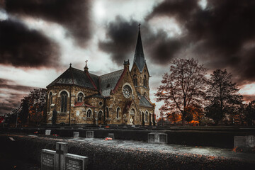 a moody autumn day in the world. whit great color and halloween feeling.