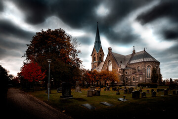 a moody autumn day in the world. whit great color and halloween feeling.