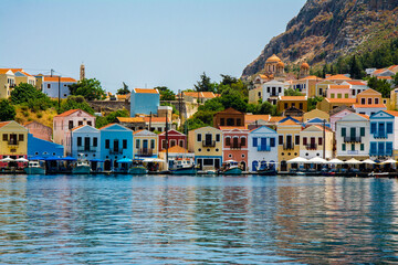 Obraz premium Kastellorizo Island harbour view in Greece