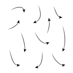 Set of rough hand drawn, handmade elements arrows, waypoints isolated on white background EPS Vector