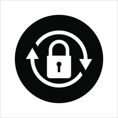 Lock reload icon on white background. color editable