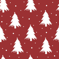 Seamless pattern with cute cartoon christmas tree for fabric print, textile, gift wrapping paper. colorful vector for kids, flat style