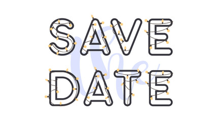 Save the date. Lettering for design of cards or wedding invitations. Vector.