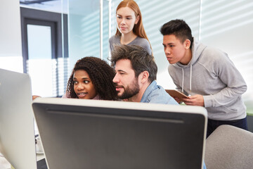 Fototapeta premium Programmer team during a computer training course