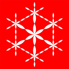 Obraz premium Snowflake over red background