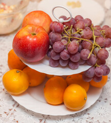 Naklejka na ściany i meble Fruits closeup on the table