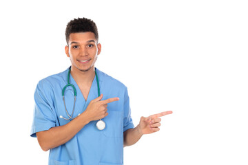 Young african doc with blue uniform