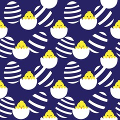 Blue Easter Egg Seamless Pattern Background