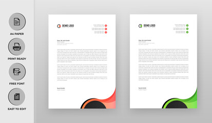 Colorful Business style letter head templates for your business project design, modern letterhead template design