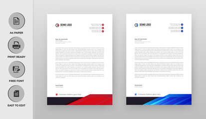 Colorful Business style letter head templates for your business project design, modern letterhead template design