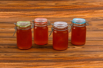 Apfelmarmelade Selbstgemacht in Gläsern