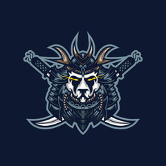 Samurai panda esport gaming mascot logo template for streamer team. esport logo design with modern illustration concept style for badge, emblem and tshirt printing