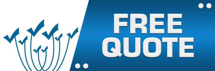 Free Quote Blue Lines Tick Marks On Top Left Horizontal 