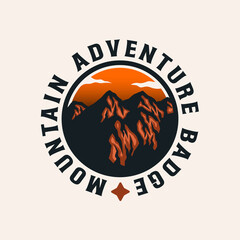 Mountain adventure emblem logo template