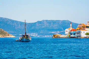 Fototapeta premium Kastellorizo Island harbour view in Greece