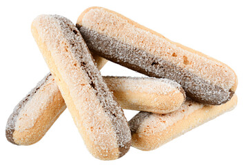 Savoyardi butter biscuits isolated