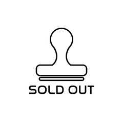 Sold out stamp icon isolated in white background
