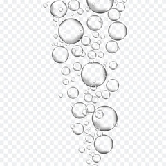 Bubbles in water on transparent background. Bubbles in water for wallpaper, texture background and pattern template. Water bubbles, vector background