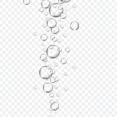 Bubbles in water on transparent background. Bubbles in water for wallpaper, texture background and pattern template. Water bubbles, vector background