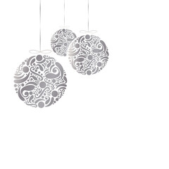 Swirl christmas balls isolated on white background. Christmas balls for placard, wallpaper, christmas greeting card, poster and mail greeting card. Christmas balls vector