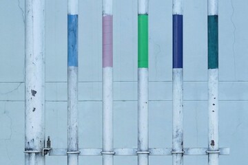 A color sign of a ventilation pipes of a fuel oil storages under grounds in the Oil filling pump service.
