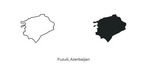 Vector illustration of Fuzuli. Azerbaijan region vector map