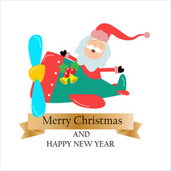 Merry Christmas and Happy New Years Celebration Vector Template Design Illustration