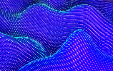 3d render wavy background. Abstract colorful shape in motion.