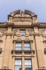 Architectural fragment of an old London Hippodrome building (1900) built as hippodrome for circus and variety performances. London, UK.
