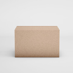 Cardboard box mockup on white color background