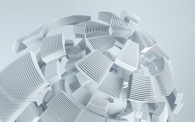 3d render of abstract deatailed shape. Dynamic futuristic background.