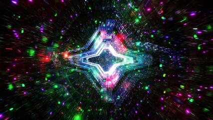 Dreaming space particles space ship 3d illustration background wallpaper