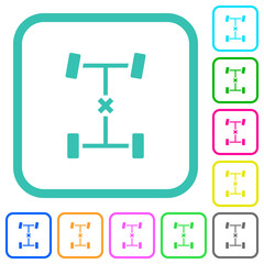 Central differential lock vivid colored flat icons