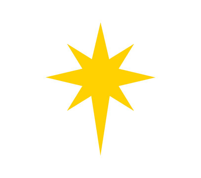 Christmas star of Bethlehem symbol.