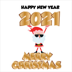 Merry Christmas and Happy New Years 2021 Celebration Vector Template Design Illustration