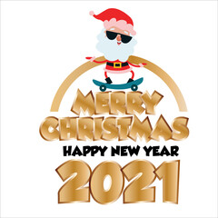 Merry Christmas and Happy New Years 2021 Celebration Vector Template Design Illustration