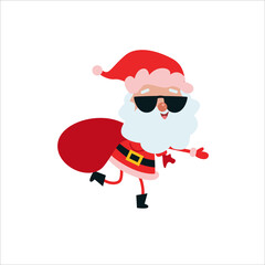 Santa Claus Character Merry Christmas Vector Template Design Illustration