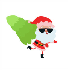 Santa Claus Character Merry Christmas Vector Template Design Illustration