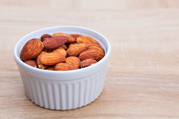 .Almond seeds for health on the table