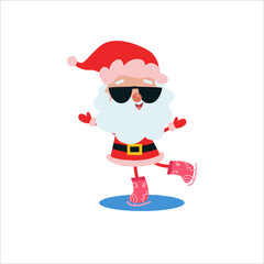 Santa Claus Character Merry Christmas Vector Template Design Illustration
