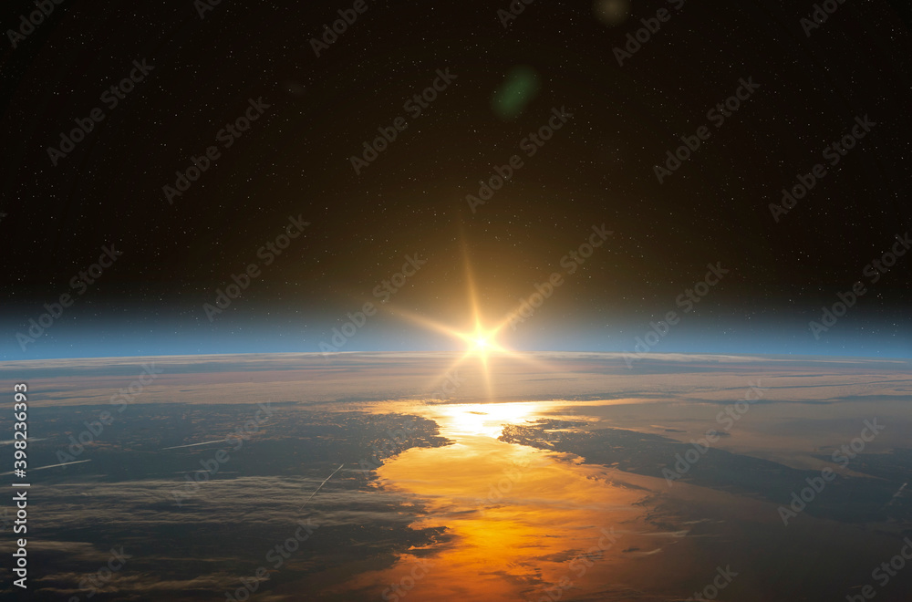 Wall mural view of earth from space. elements of this image furnished by nasa.