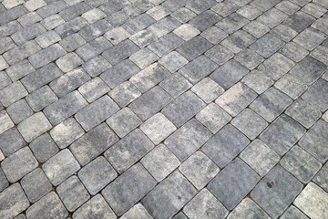 Stone pavement grey color surface.
