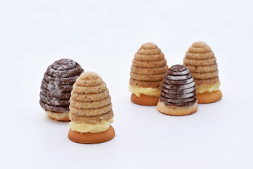 Wasp nests cookies of two colours - light cookies with nuts, dark with cocoa