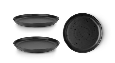 black plate on white background