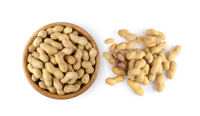 roasted peanut  isolated on white background