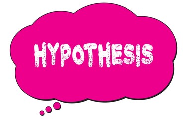 HYPOTHESIS text written on a pink thought bubble.