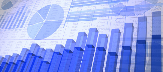 Obraz premium 様々なグラフのビジネス資料