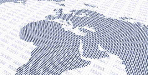 数字と世界地図（ヨーロッパ,アフリカ）　A European edition. © yoshitaka