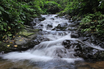 This photo is a photo of the Wates river, this river is very beautiful and clear water. usual for traveling and bathing. located in the middle of a tropical forest. the location of Pekalongan, Central