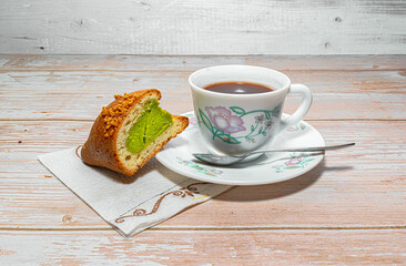 dessert shortbread homemade cookies and cup of coffee